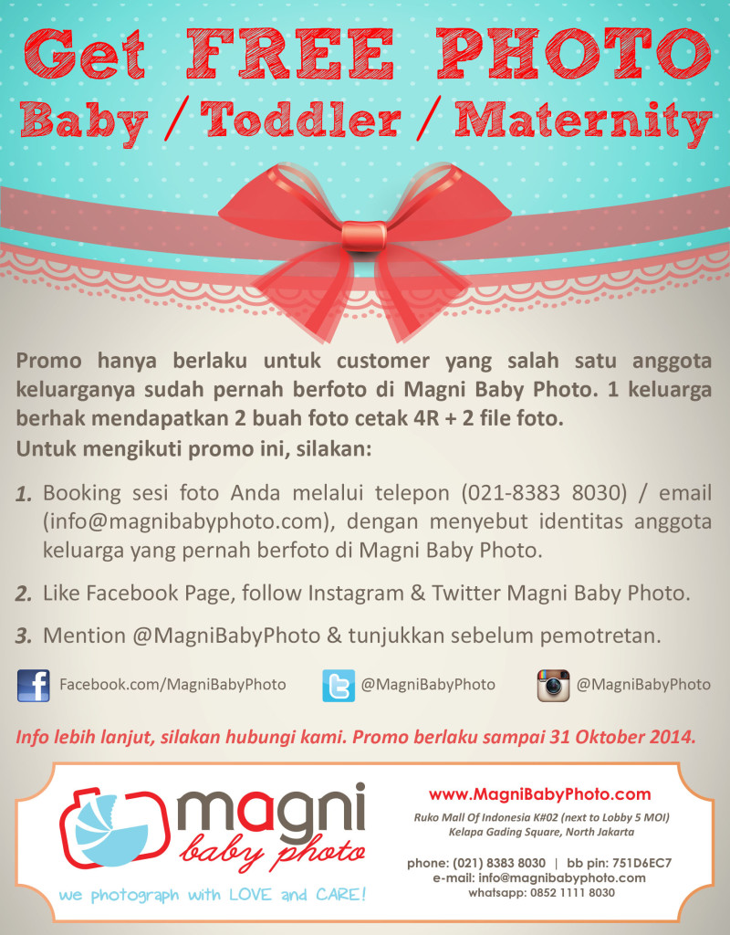 Magni Baby Photo Kelapa Gading Jakarta Promo MOI Oktober 2014